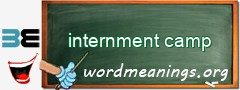 WordMeaning blackboard for internment camp